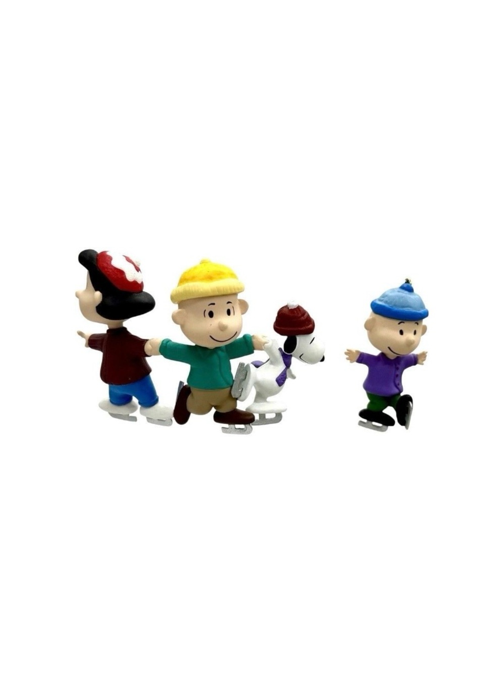 1998 Follow the leader Hallmark Peanuts Ice Skating Figurine Set